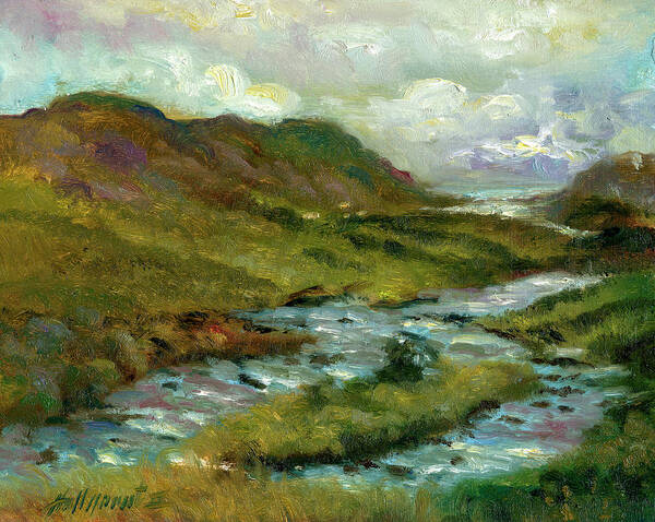 Irish Landscape Art Print featuring the painting Ring Of Kerry, Ireland #2 by Hall Groat Ii