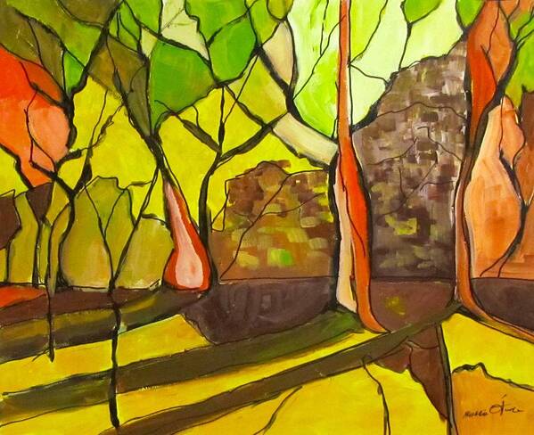 Abstract Art Print featuring the painting Robyn's Woods by Barbara O'Toole