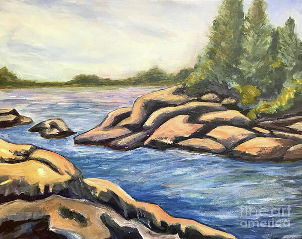 Painting Art Print featuring the painting Rocky Shores by Christine Chin-Fook