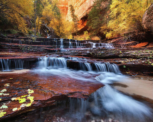 Scenics Art Print featuring the photograph Sandstone Cascade by Chris Moore - Exploring Light Photography