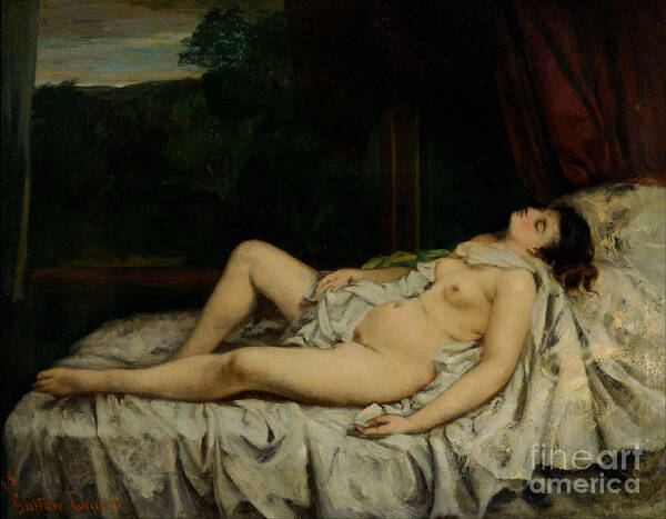 Sleeping Nude. Artist Courbet, Gustave Art Print by Heritage Images -  Photos.com