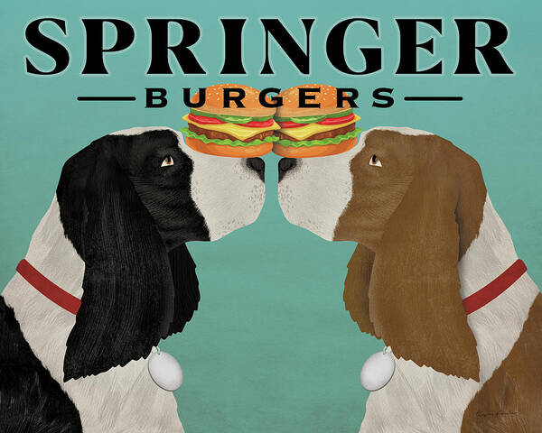 Advertisement Art Print featuring the painting Springer Burgers by Ryan Fowler