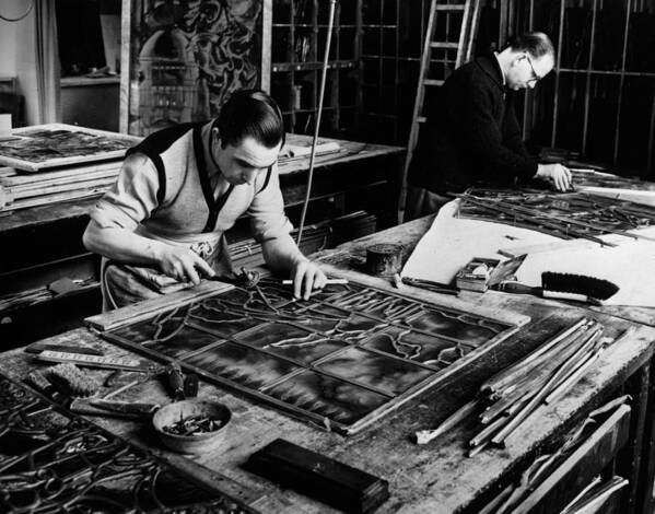 1950-1959 Art Print featuring the photograph Stained Glass by Central Press