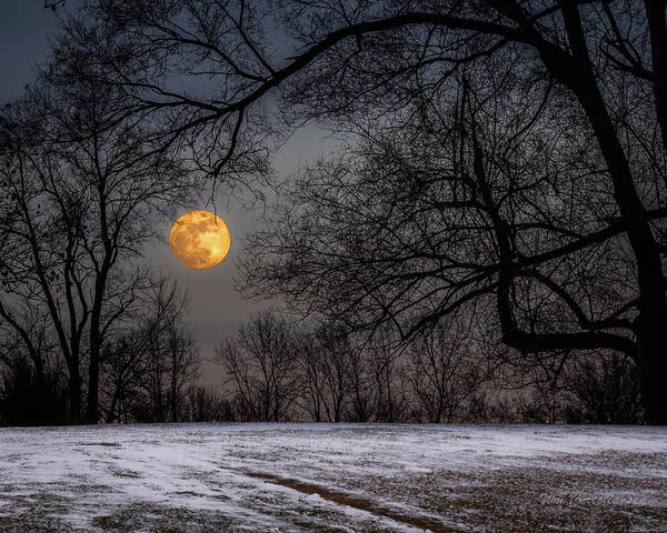 Second Full Moon Art Print featuring the photograph Super Blue Moon Rising 3 by William Christiansen