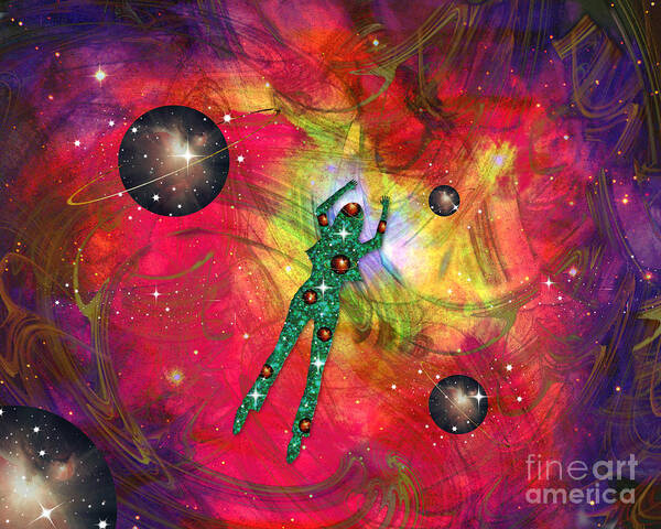 Synchronicity Art Print featuring the mixed media Synchronicity by Diamante Lavendar