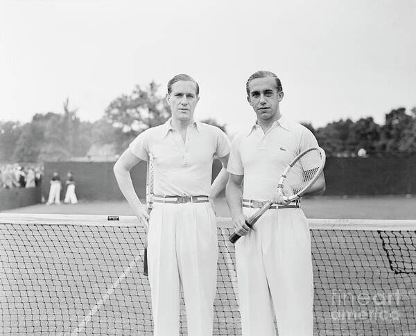 People Art Print featuring the photograph Tennis Players Von Cramm And Henkel by Bettmann