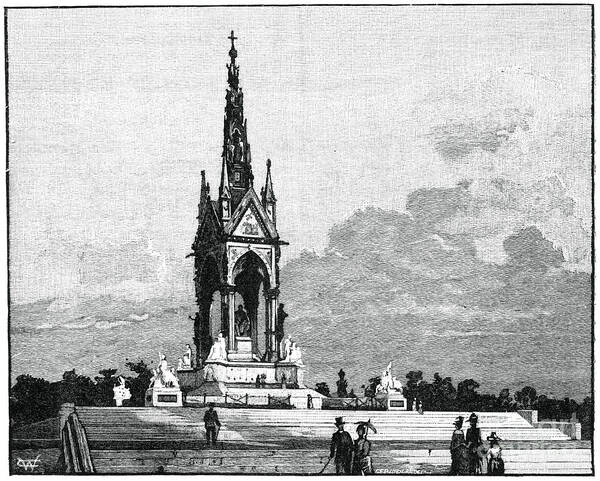 Engraving Art Print featuring the drawing The Albert Memorial, Kensington by Print Collector