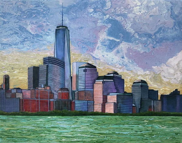 New York Art Print featuring the painting The Big Apple by Mr Dill