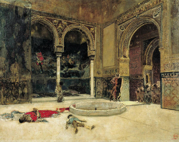 19th Century Art Art Print featuring the painting The Slaying of the Abencerrajes by Maria Fortuny