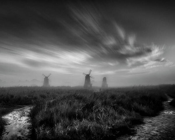 Windmill Art Print featuring the photograph The Way To The Windmill by Charles Andrew Saswinanto