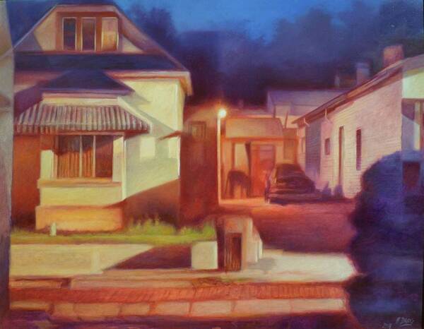 House Art Print featuring the painting Trinidad Commercial Street by Hans Droog