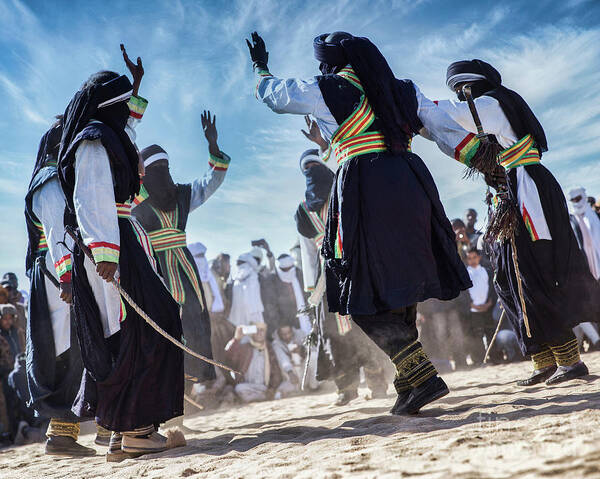 People Art Print featuring the photograph Tuareg Traditioanl Dancing by Sufian Alashger