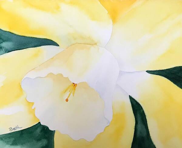 Daffodil Art Print featuring the painting Up Close by Beth Fontenot