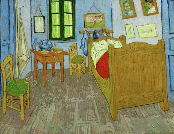 Painting Art Print featuring the painting VINCENT VAN GOGH La chambre de Van Gogh a Arles / Van Gogh's Bedroom in Arles. Date/Period 1889. by Vincent Van Gogh