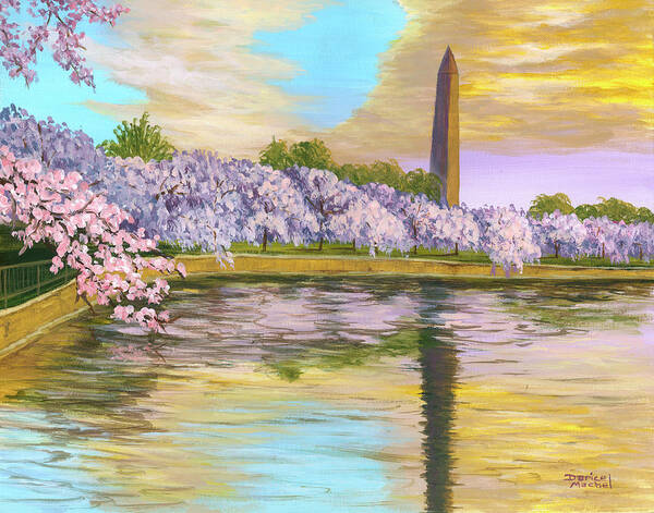 Washington Art Print featuring the painting Washington Monument by Darice Machel McGuire