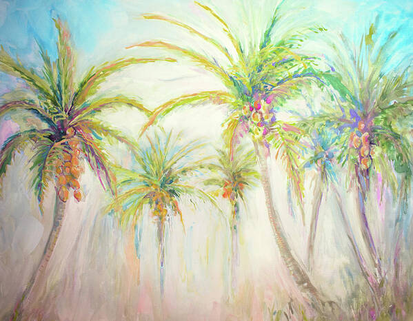 Watercolor Art Print featuring the digital art Watercolor Palms Scene by Diannart