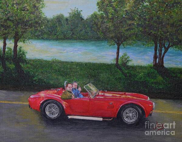 Red Art Print featuring the painting Wild Red Cobra Ride by Aicy Karbstein