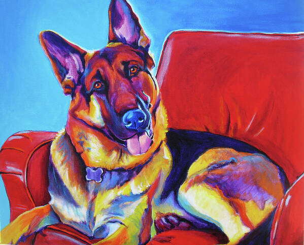 Dog Art Print featuring the painting Zeke by Dawgart