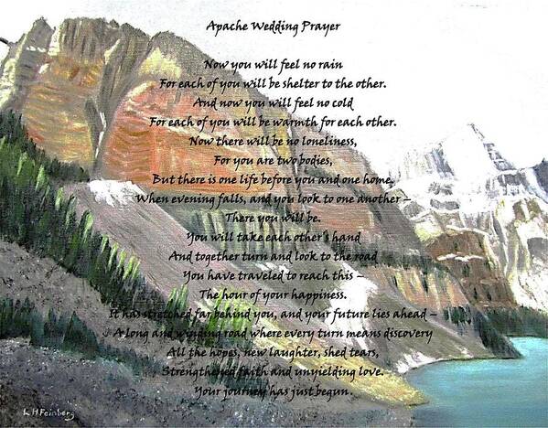 Valley Of The 10 Peaks Art Print featuring the digital art Apache Wedding Prayer2 by Linda Feinberg