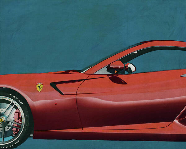 Ferrari Art Print featuring the painting Ferrari 599 GTB Fiorano 2006 #1 by Jan Keteleer