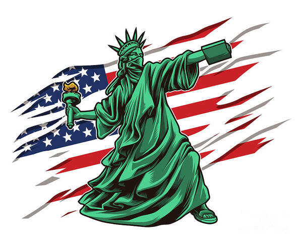 Lady Liberty Riot Anti Government Art Print