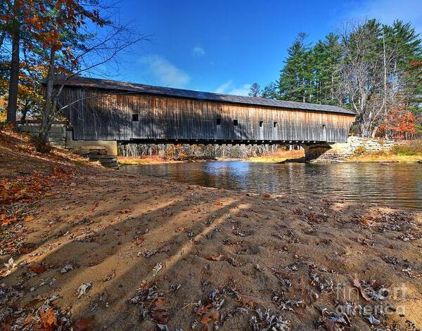 Fryeburg Maine Art Print featuring the photograph Maine Covered Bridge by Steve Brown