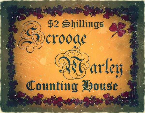 Dispatch Art Print featuring the digital art 1847 Scrooge Marley - 2 Shillings - Counting House Postage - Mail Art Post by Fred Larucci