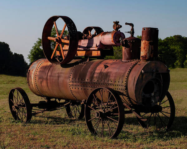 Stram Engine Art Print featuring the photograph 1880 Ames Iron Works Threshing engine by Flees Photos