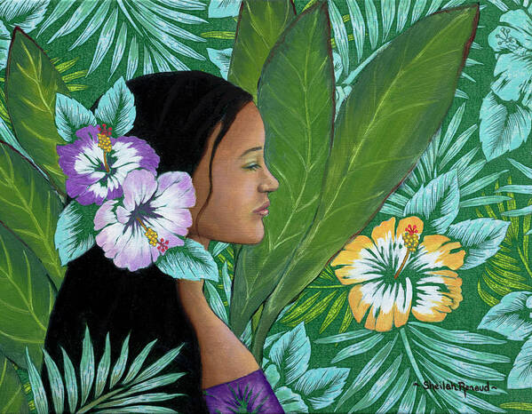 Hawaii Art Print featuring the painting Wahine Dreamscape by Sheilah Renaud
