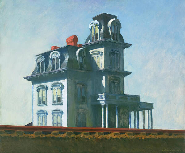 Edward Hopper Art Print featuring the painting House by the Railroad by Edward Hopper by Mango Art