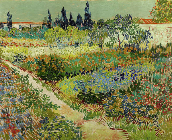 Vincent Van Gogh Art Print featuring the painting Garden at Arles #5 by Vincent Van Gogh