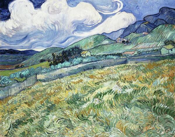Landscape From Saint-rémy Art Print featuring the painting Landscape from Saint-Remy #6 by Vincent Van Gogh