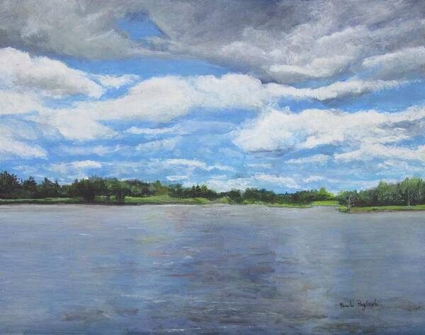 Painting Art Print featuring the painting A View on the Maurice River by Paula Pagliughi