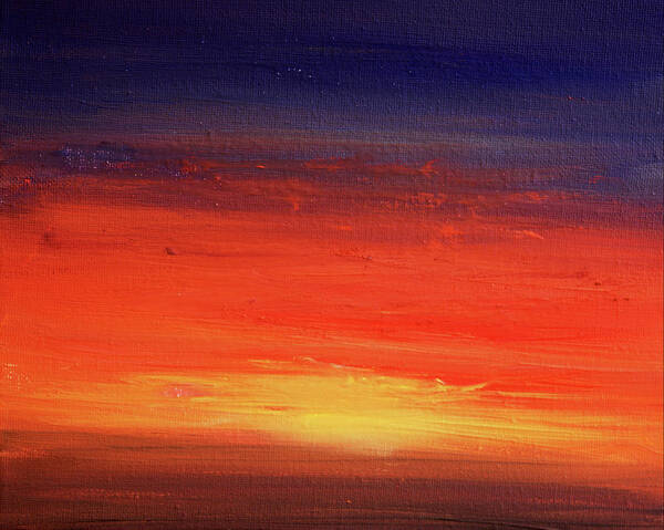 Abstract Art Print featuring the painting Abstract Sunset by Chance Kafka