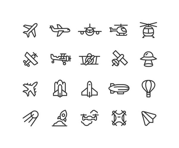 Comet Art Print featuring the drawing Air Transport Line Icons Editable Stroke by Bounward