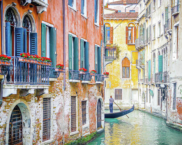 Venice Art Print featuring the photograph Along The Canal by Marla Brown