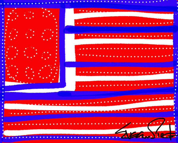 American Art Print featuring the digital art Americana Patriot by Susan Fielder