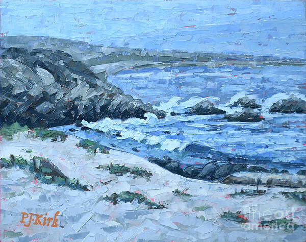 Monterey Art Print featuring the painting Asilomar Wave by PJ Kirk