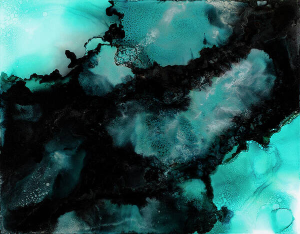 Teal Art Print featuring the painting Atoll by Tamara Nelson