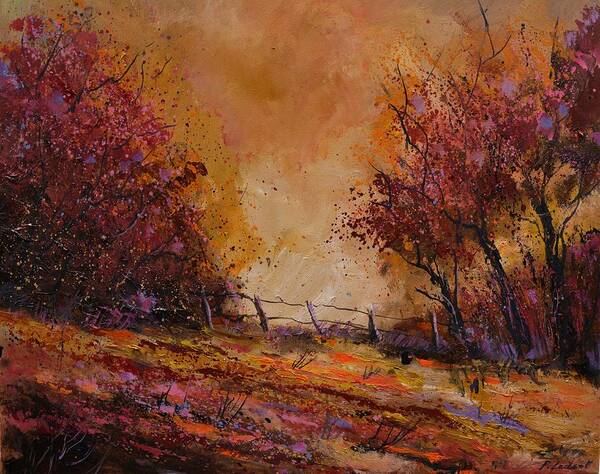 Landscape Art Print featuring the painting Autumn light by Pol Ledent