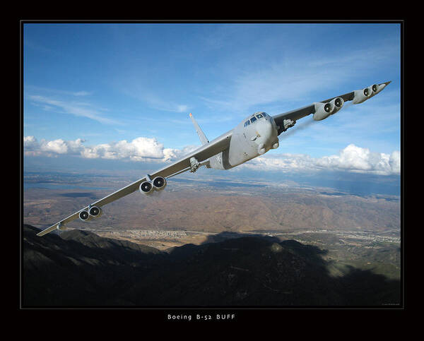 Boeing B-52 Framed Prints Art Print featuring the photograph B-52 Buff by Larry McManus