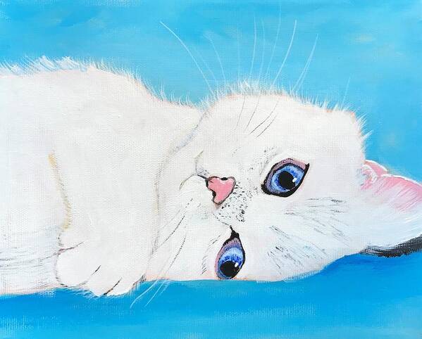 Pets Art Print featuring the painting Baby Blue Eyes by Kathie Camara