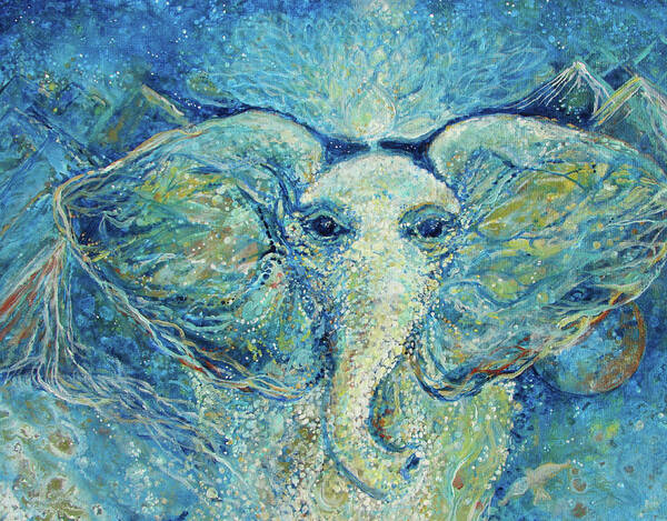 Baby Channels. Elephant Love Art Print featuring the painting Baby Channels. Elephant Love by Ashleigh Dyan Bayer