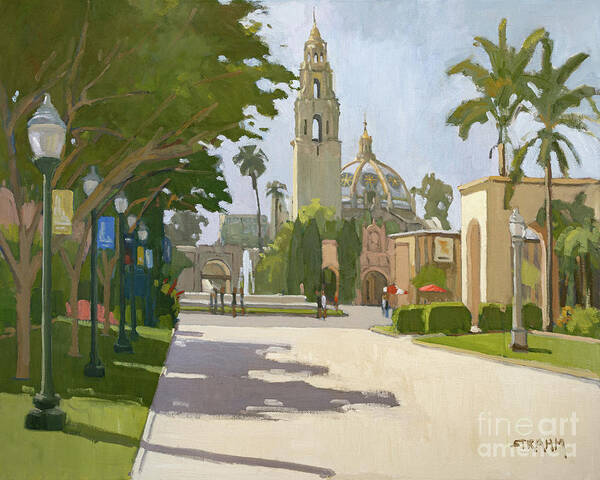 Balboa Park Art Print featuring the painting Balboa Park El Prado - San Diego, California by Paul Strahm