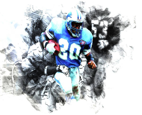 Barry Sanders Art Print featuring the mixed media Barry Sanders Slipping Through by Brian Reaves