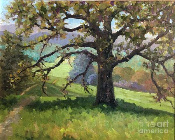 Tree Art Print featuring the painting Biltmore Walking Path by Anne Marie Brown
