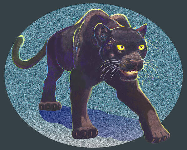 Panther Art Print featuring the mixed media Black Panther by J L Meadows