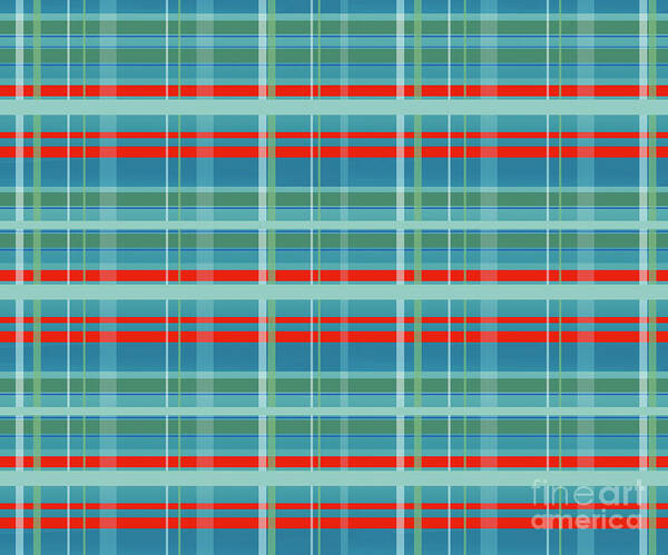 Plaid Patter Art Print featuring the digital art Blue and Red Plaid by Joe Barsin