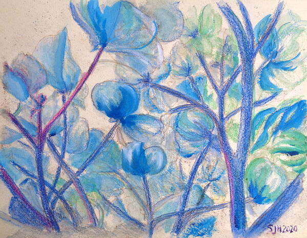 Blue Art Print featuring the painting Blue Mil Flores by Sarah Hornsby
