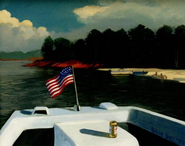 Boating Art Print featuring the painting Boat Party by Blue Sky